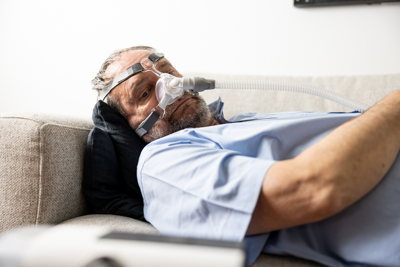 Obstructive sleep apnea in adults - napping patient (male) 6