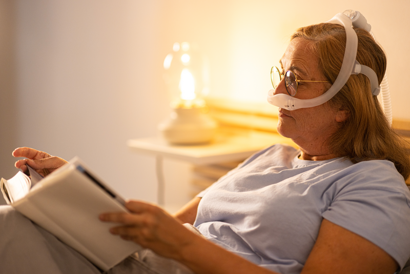 Obstructive sleep apnea in adults - patient reading (female) 2