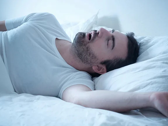 Man sleeping mouth open