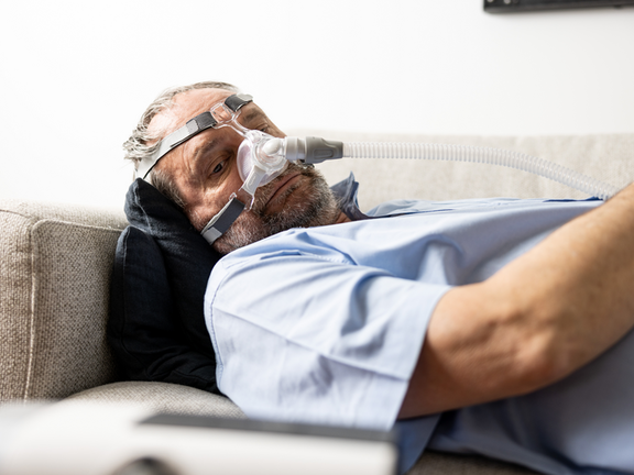 Obstructive sleep apnea in adults - napping patient (male) 6